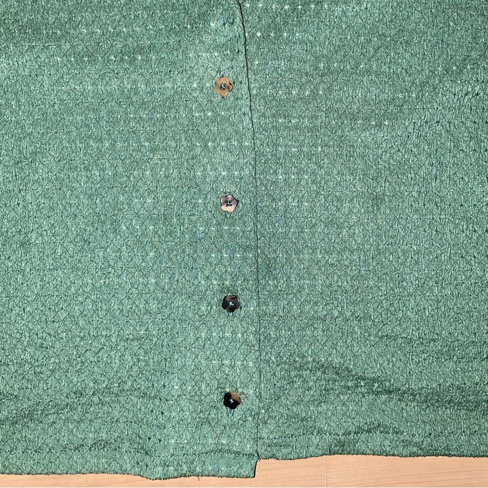 Madewell Utility Button-Up Shirt Women’s Small Cropped Olive Green Boxy Blouse - Picture 2 of 6